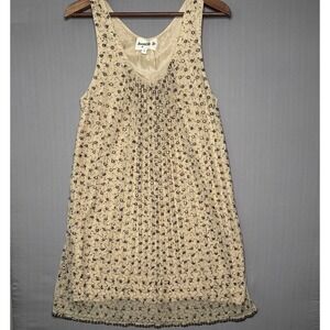 Vintage Hannah Jo Beaded Silk Midi Dress Medium Champagne Cream Whimsygoth Boho